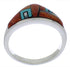 Multicolor Inlay Sterling Silver Jewelry Ring Size 7-3/4 VX36969